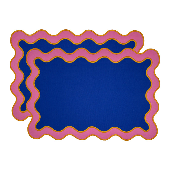 Set 2 tovagliette in cotone. Colore rosa.